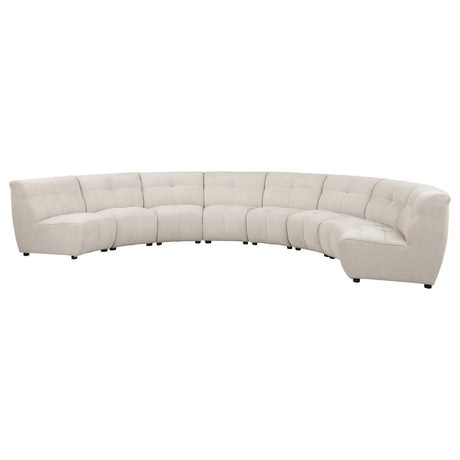 Charlotte Ivory Upholstered 8-piece Curved Modular Sectional Sofa from Coaster - Luna Furniture
