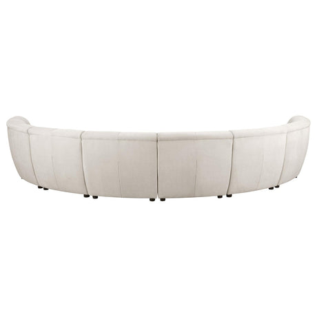 Charlotte Ivory Upholstered 8-piece Curved Modular Sectional Sofa from Coaster - Luna Furniture