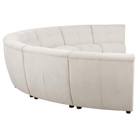 Charlotte Ivory Upholstered 8-piece Curved Modular Sectional Sofa from Coaster - Luna Furniture