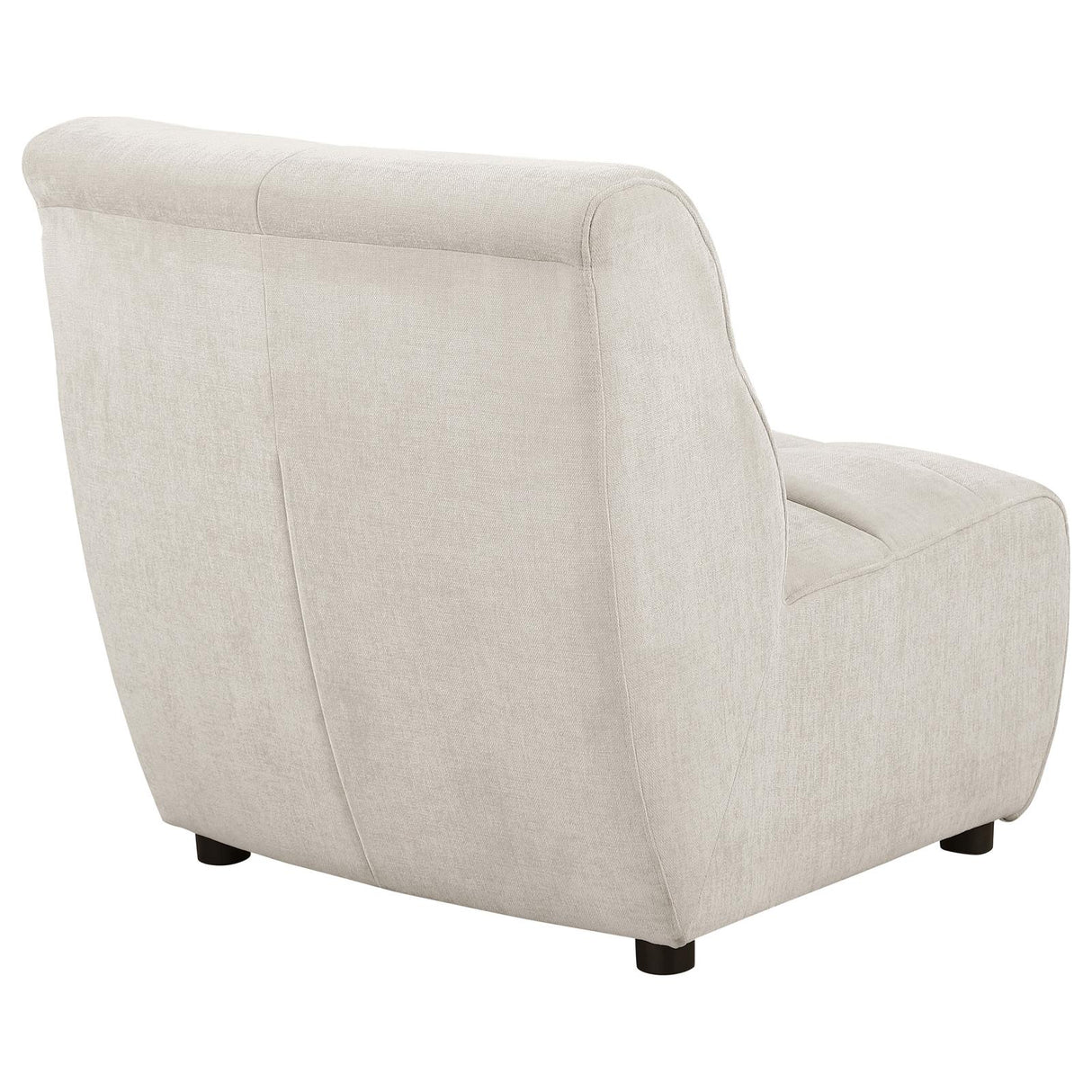 Charlotte Ivory Upholstered Curved Armless Chair from Coaster - Luna Furniture