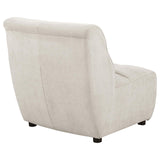 Charlotte Ivory Upholstered Curved Armless Chair from Coaster - Luna Furniture