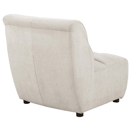 Charlotte Ivory Upholstered Curved Armless Chair from Coaster - Luna Furniture