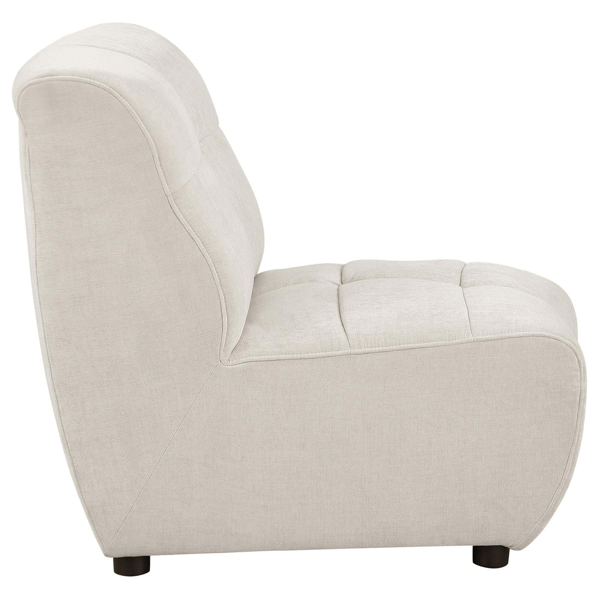 Charlotte Ivory Upholstered Curved Armless Chair from Coaster - Luna Furniture