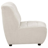 Charlotte Ivory Upholstered Curved Armless Chair from Coaster - Luna Furniture