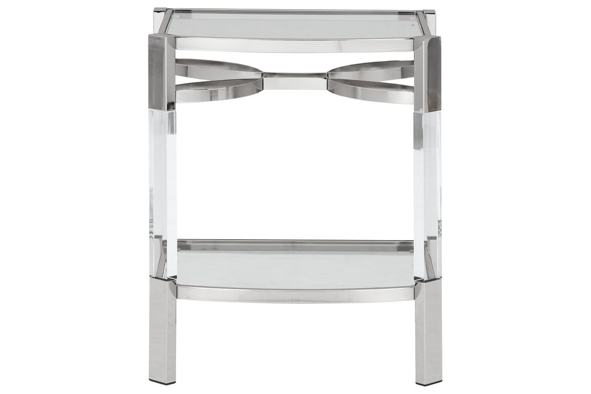 Chaseton Clear/Silver Finish Accent Table from Ashley - Luna Furniture