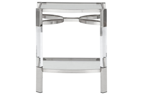 Chaseton Clear/Silver Finish Accent Table from Ashley - Luna Furniture