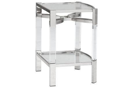 Chaseton Clear/Silver Finish Accent Table from Ashley - Luna Furniture
