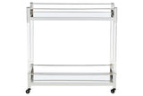 Chaseton Clear/Silver Finish Bar Cart from Ashley - Luna Furniture