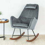 Chelsea Grey Velvet Rocking Chair from Midinmod - Luna Furniture