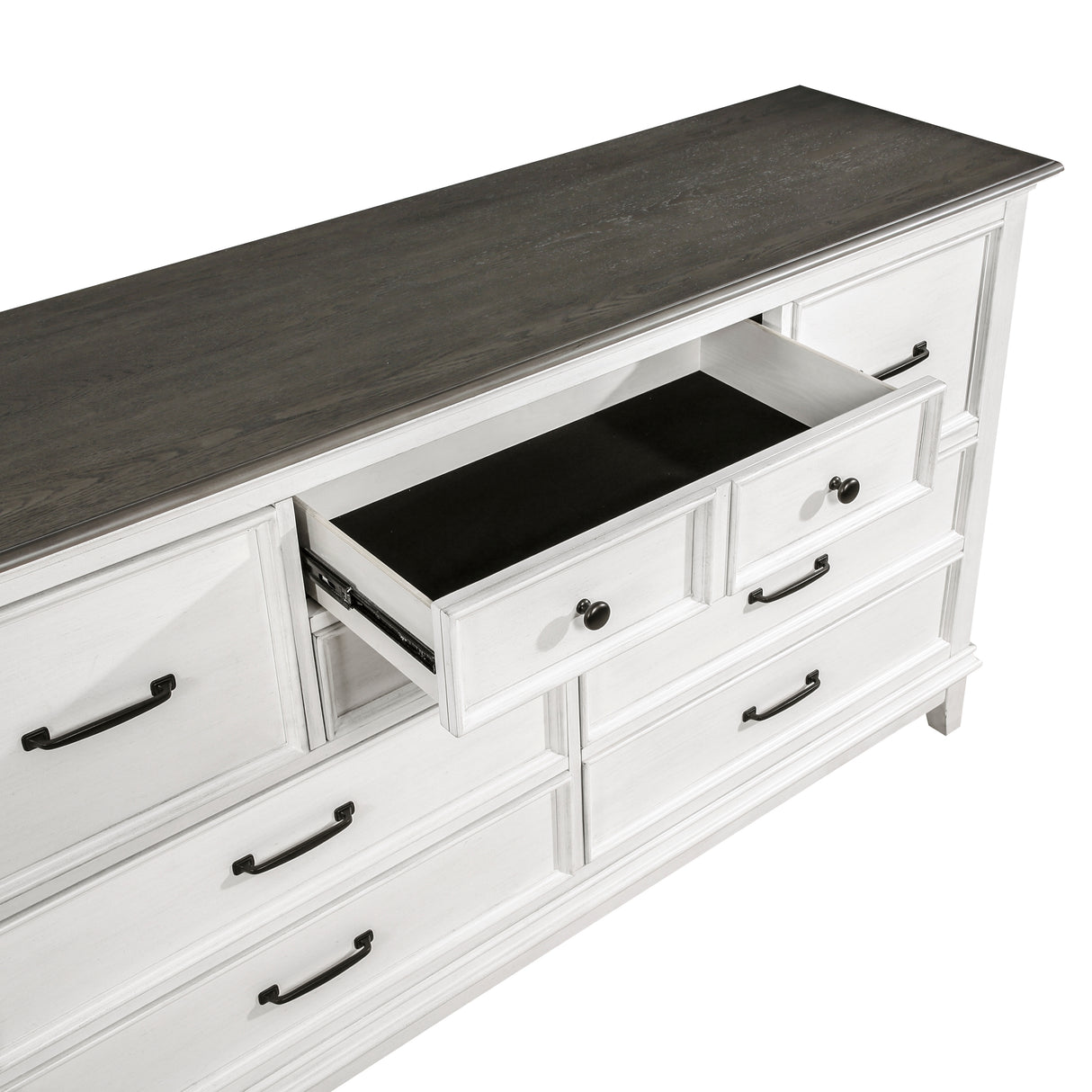 Chesterton Antique White/Dark Brown Dresser from Homelegance - Luna Furniture