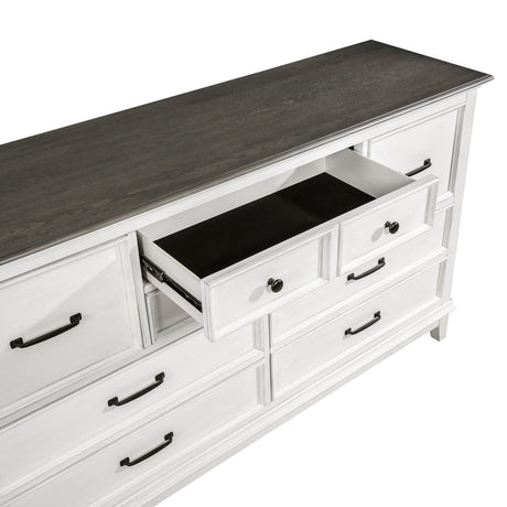 Chesterton Antique White/Dark Brown Dresser from Homelegance - Luna Furniture