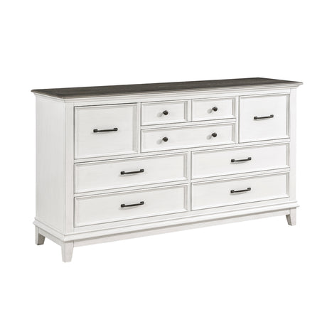 Chesterton Antique White/Dark Brown Panel Bedroom Set from Homelegance - Luna Furniture