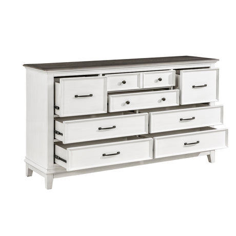 Chesterton Antique White/Dark Brown Panel Bedroom Set from Homelegance - Luna Furniture