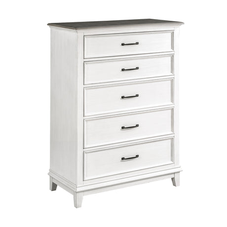 Chesterton Antique White/Dark Brown Panel Bedroom Set from Homelegance - Luna Furniture