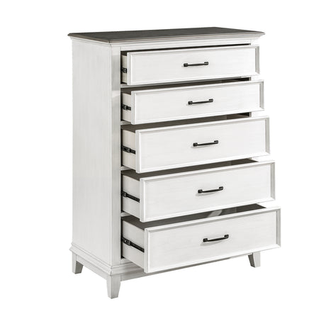 Chesterton Antique White/Dark Brown Panel Bedroom Set from Homelegance - Luna Furniture
