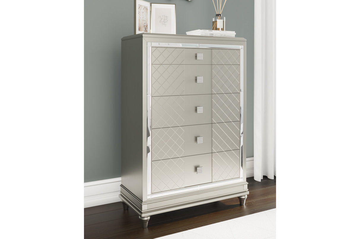 Chevanna Platinum Chest of Drawers from Ashley - Luna Furniture