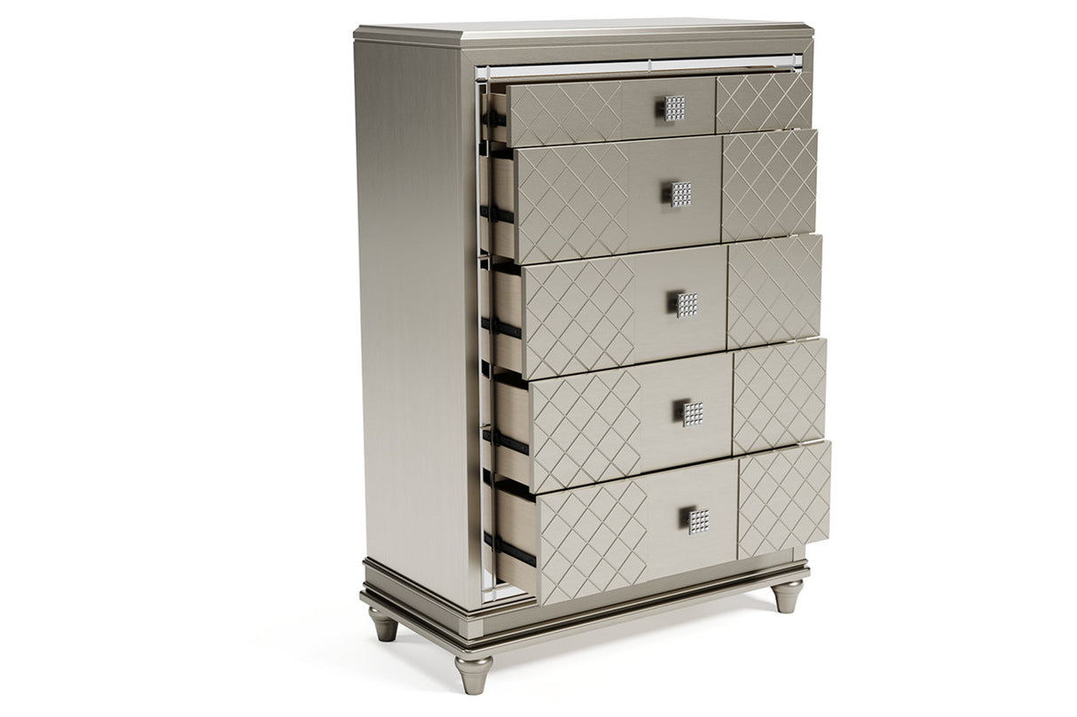 Chevanna Platinum Chest of Drawers from Ashley - Luna Furniture