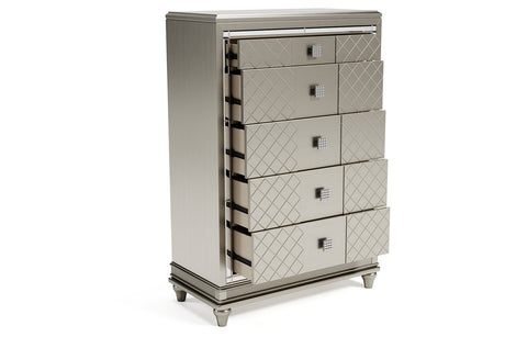 Chevanna Platinum Chest of Drawers from Ashley - Luna Furniture