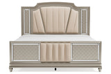 Chevanna Platinum King LED Upholstered Panel Bed from Ashley - Luna Furniture