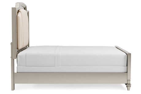 Chevanna Platinum King LED Upholstered Panel Bed from Ashley - Luna Furniture