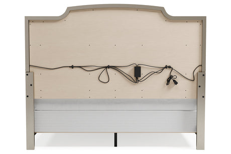 Chevanna Platinum King LED Upholstered Panel Bed from Ashley - Luna Furniture