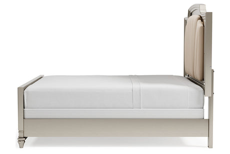Chevanna Platinum King LED Upholstered Panel Bed from Ashley - Luna Furniture