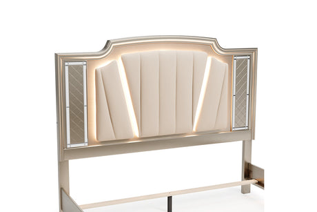 Chevanna Platinum King LED Upholstered Panel Bed from Ashley - Luna Furniture