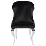 Cheyanne Chrome and Black Upholstered Wingback Side Chair with Nailhead Trim, Set of 2 from Coaster - Luna Furniture