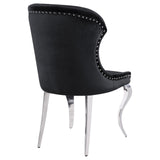 Cheyanne Chrome and Black Upholstered Wingback Side Chair with Nailhead Trim, Set of 2 from Coaster - Luna Furniture