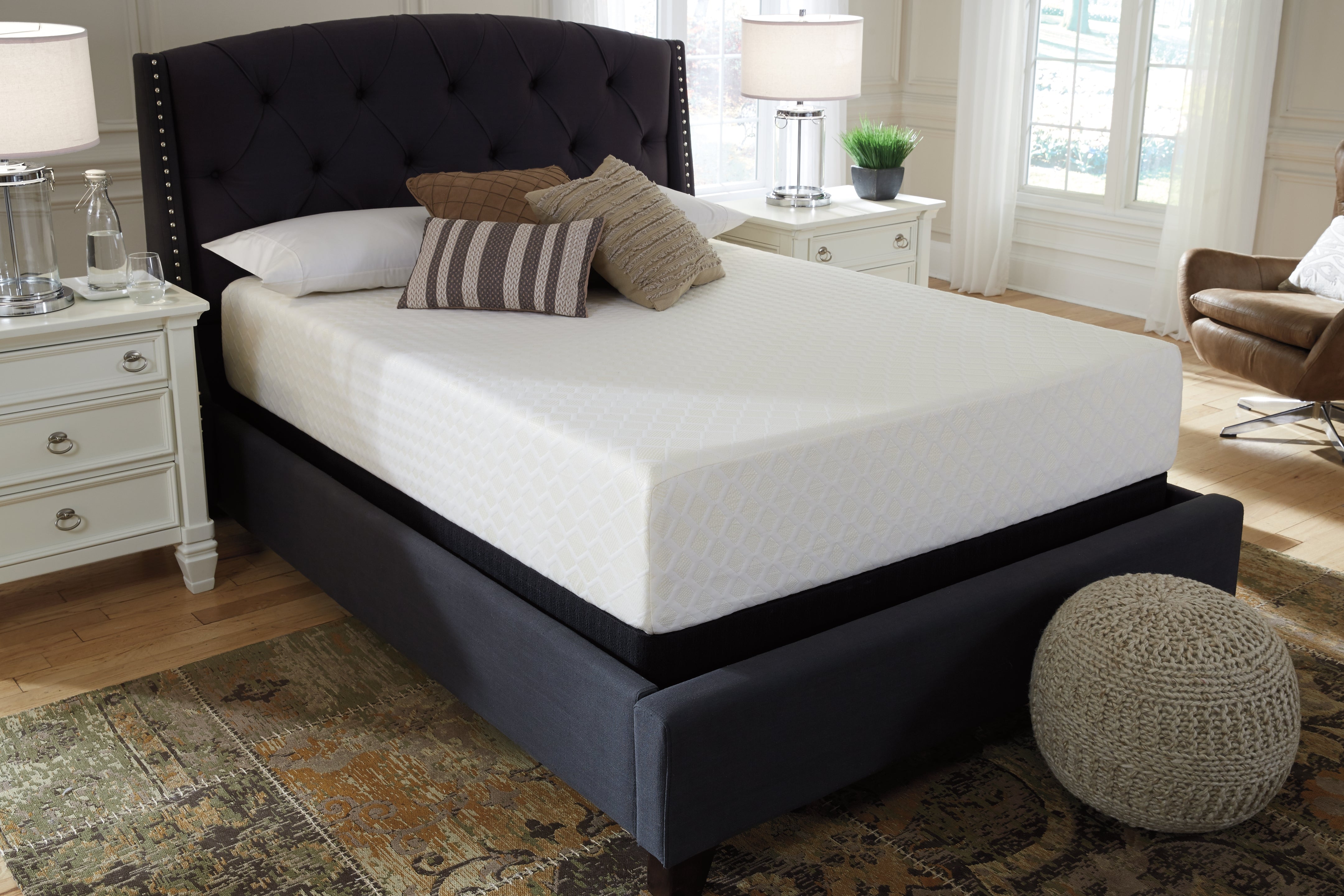 Ashley Chime 12 Inch Memory Foam White California King Mattress in