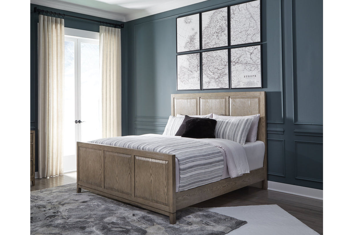 Chrestner Gray King Panel Bed from Ashley - Luna Furniture