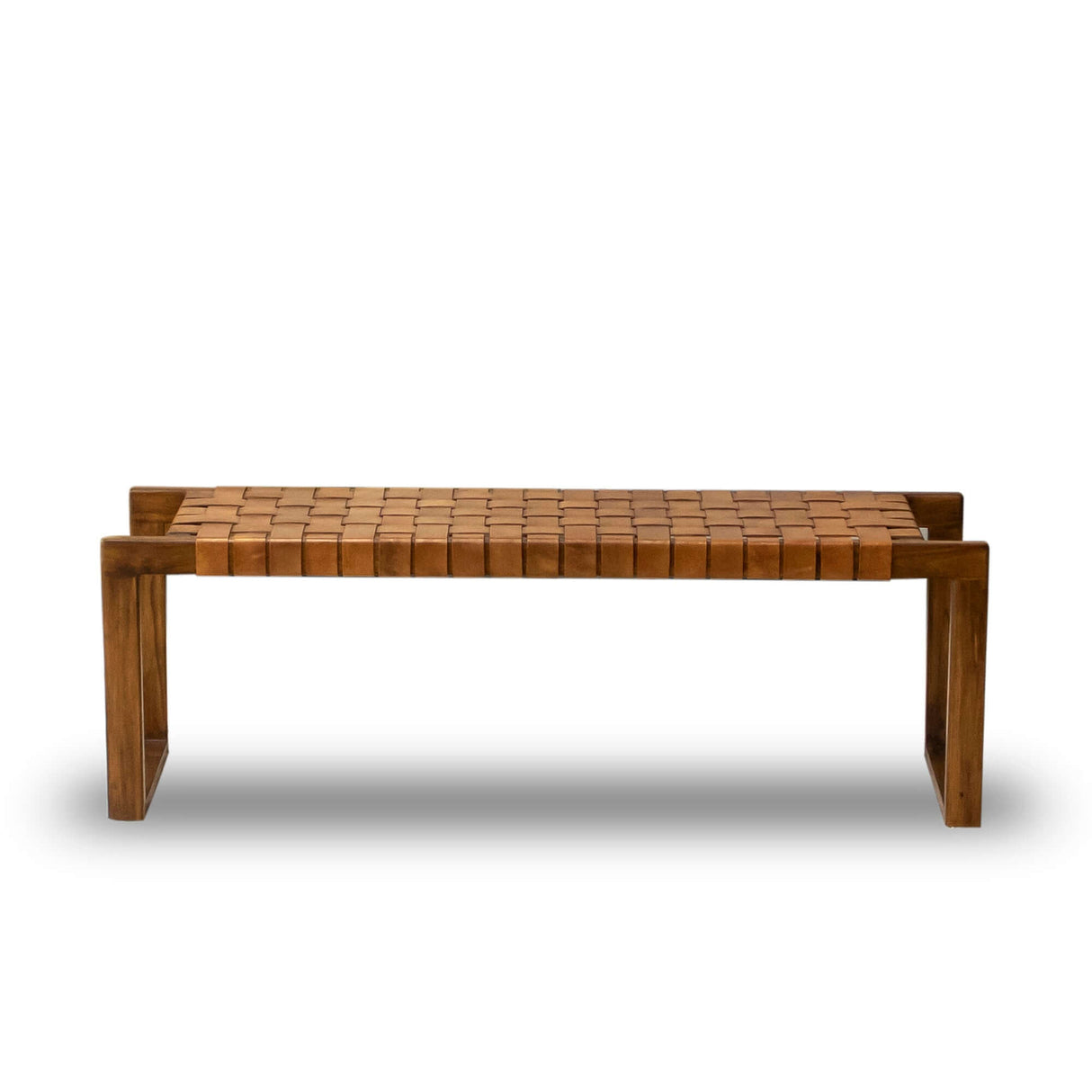 Christina Tan Leather Bench from Midinmod - Luna Furniture