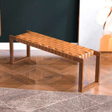 Christina Tan Leather Bench from Midinmod - Luna Furniture