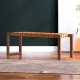 Christina Tan Leather Bench from Midinmod - Luna Furniture