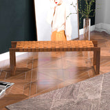 Christina Tan Leather Bench from Midinmod - Luna Furniture