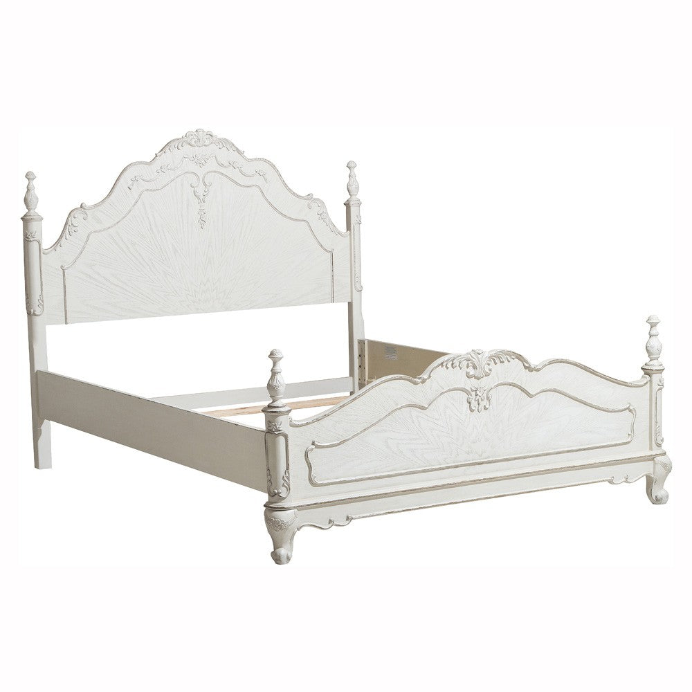 Cinderella Antique White Full Poster Bed from Homelegance - Luna Furniture