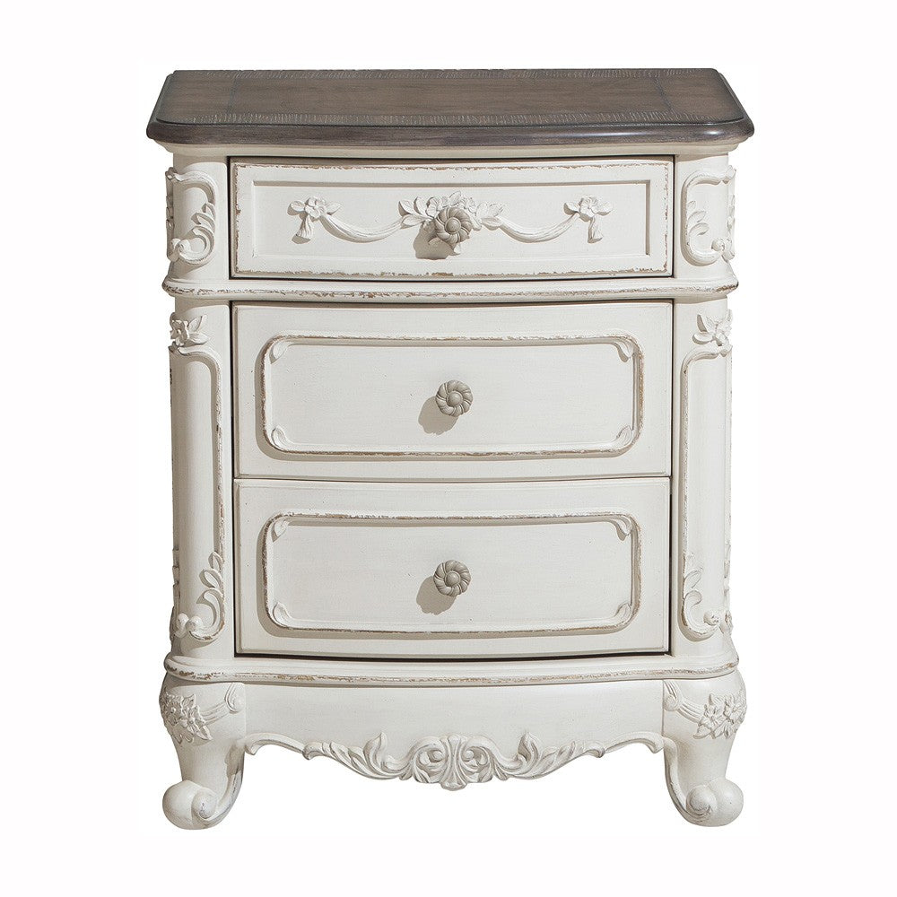 Cinderella Antique White Nightstand from Homelegance - Luna Furniture
