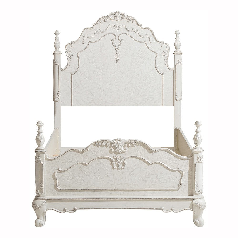 Cinderella Antique White Twin Poster Bed from Homelegance - Luna Furniture