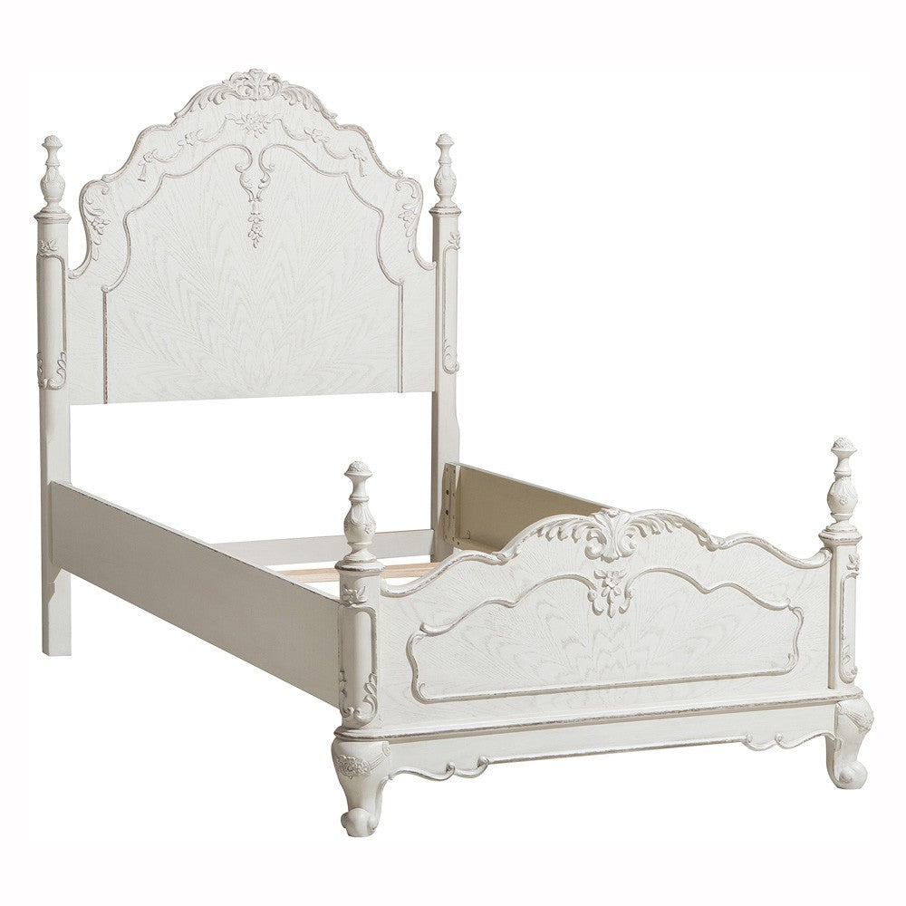 Cinderella Antique White Twin Poster Bed from Homelegance - Luna Furniture
