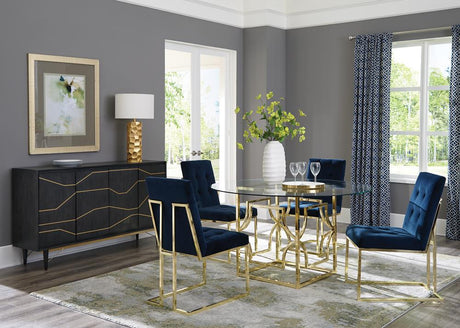 Cisco Ink Blue Tufted Back Side Chairs, Set of 2 from Coaster - Luna Furniture