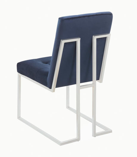 Cisco Ink Blue and Chrome Upholstered Dining Chairs, Set of 2 from Coaster - Luna Furniture