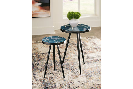 Clairbelle Teal Accent Table from Ashley - Luna Furniture