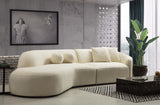 Cloe Ivory Boucle LAF Curved Sectional from Nova Furniture - Luna Furniture