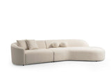 Cloe Ivory Boucle RAF Curved Sectional from Nova Furniture - Luna Furniture