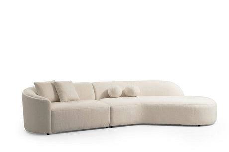 Cloe Ivory Boucle RAF Curved Sectional from Nova Furniture - Luna Furniture