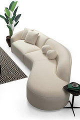 Cloe Ivory Boucle RAF Curved Sectional from Nova Furniture - Luna Furniture