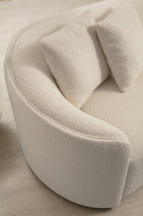 Cloe Ivory Boucle RAF Curved Sectional from Nova Furniture - Luna Furniture