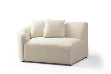 Cloe Ivory Boucle RAF Curved Sectional from Nova Furniture - Luna Furniture