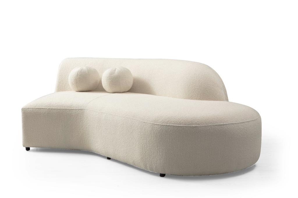 Cloe Ivory Boucle RAF Curved Sectional from Nova Furniture - Luna Furniture