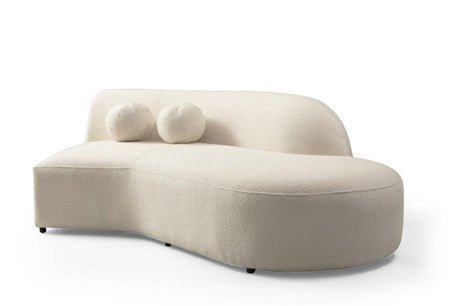 Cloe Ivory Boucle RAF Curved Sectional from Nova Furniture - Luna Furniture